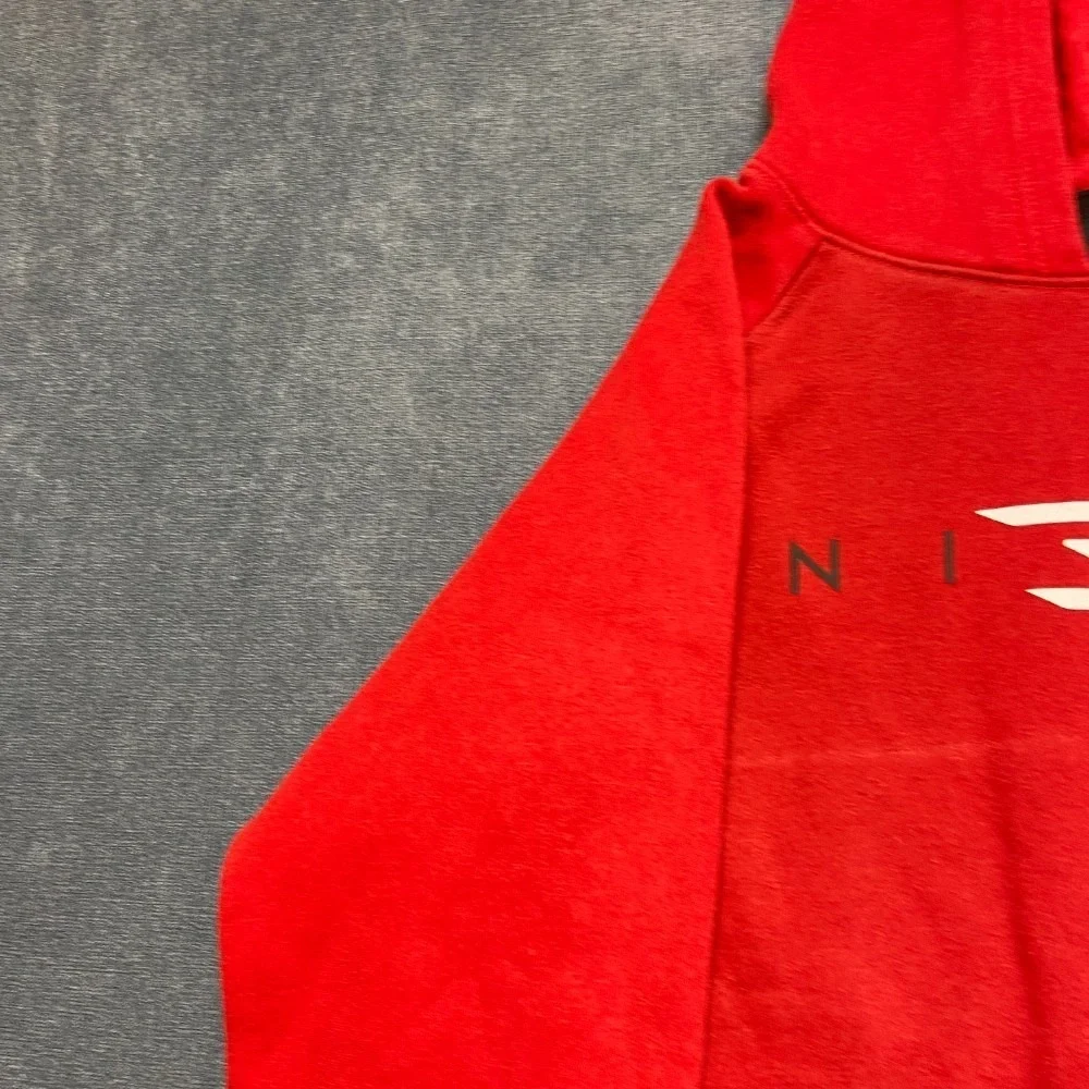 Nike 3Brand Hoodie Boys XL 13-15Yrs Red Fleece Lined Raglan Sleeve Pullover